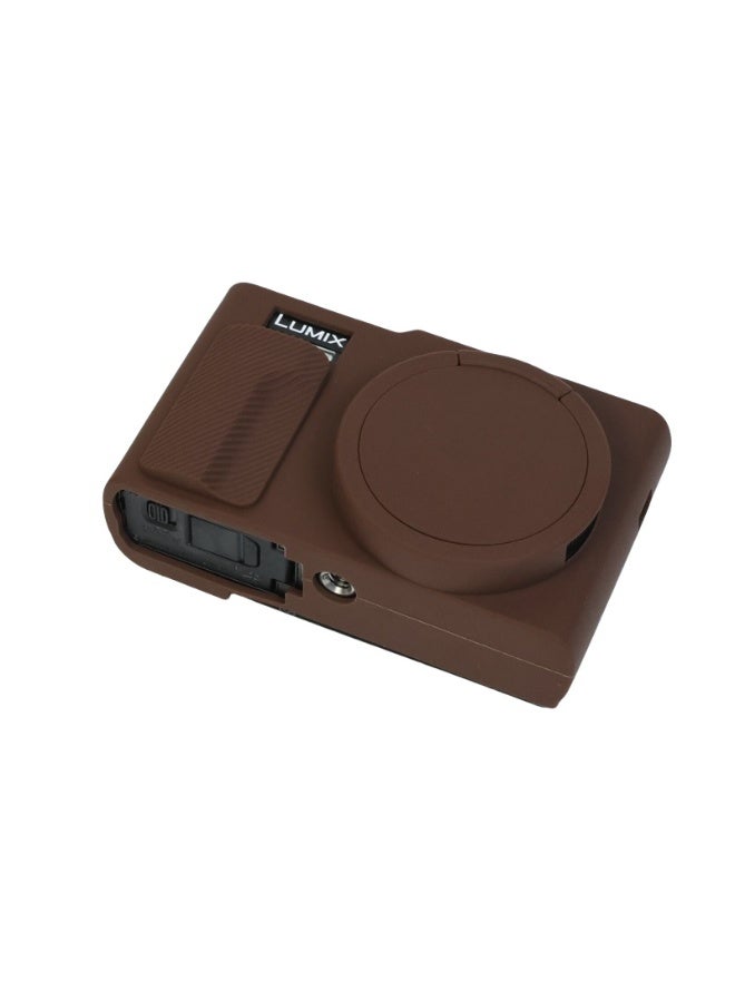 Lumix Premium Soft Silicone Protective Case with Removable Lens Cover for Panasonic zs99-tz99 Digital Camera - Washable, Lightweight, and Stylish Protection (Brown) - Image 1